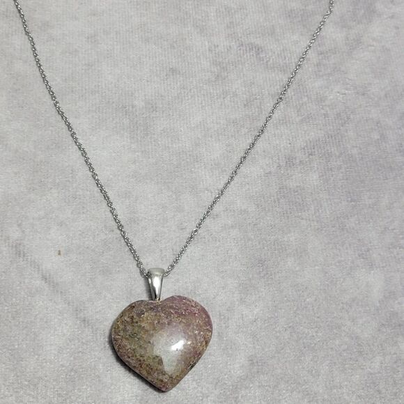 Karis Rhodonite Heart Pendant Necklace - Picture 9 of 15